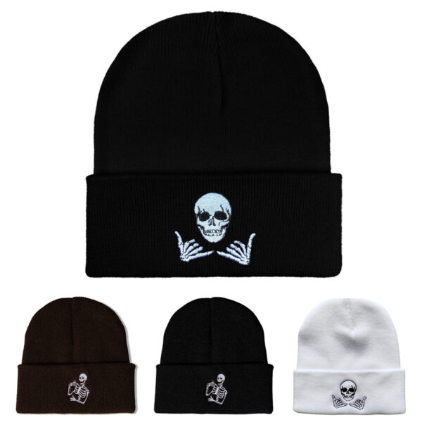 Halloween Horror Skull Series Embroidered Knitted Hat