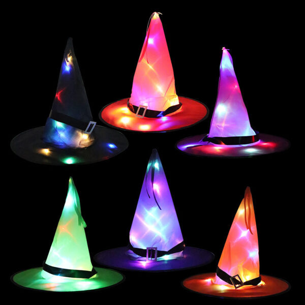 Halloween LED Light-Up Witch Hat