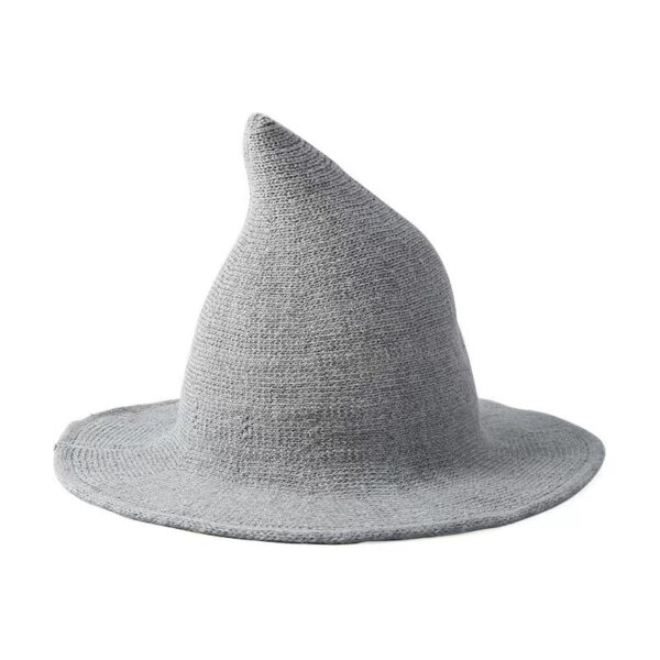 Halloween Stylish Pointed Brim Wool Knit Wizard Hat