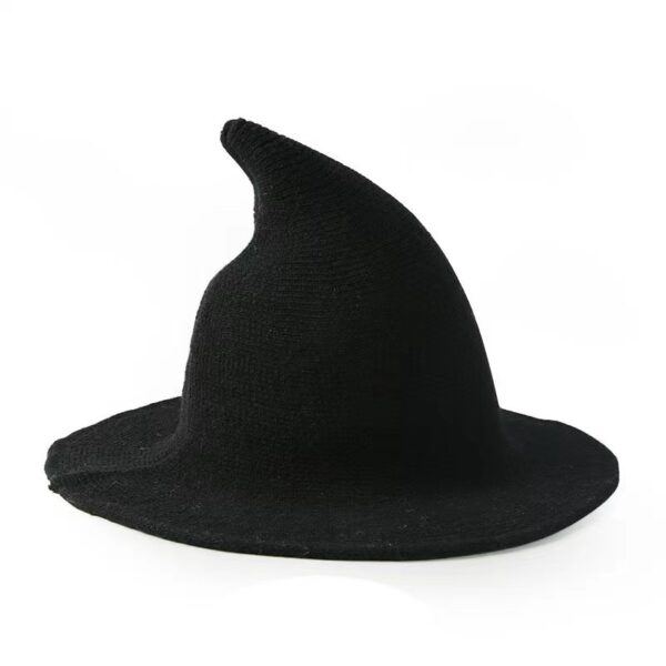 Halloween Stylish Pointed Brim Wool Knit Wizard Hat