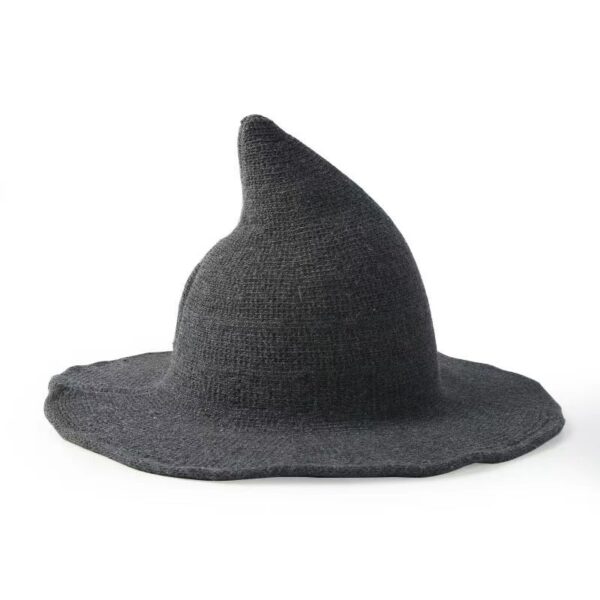 Halloween Stylish Pointed Brim Wool Knit Wizard Hat