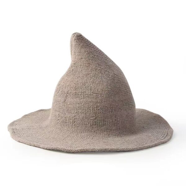 Halloween Stylish Pointed Brim Wool Knit Wizard Hat