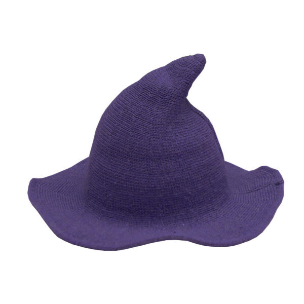 Halloween Stylish Pointed Brim Wool Knit Wizard Hat