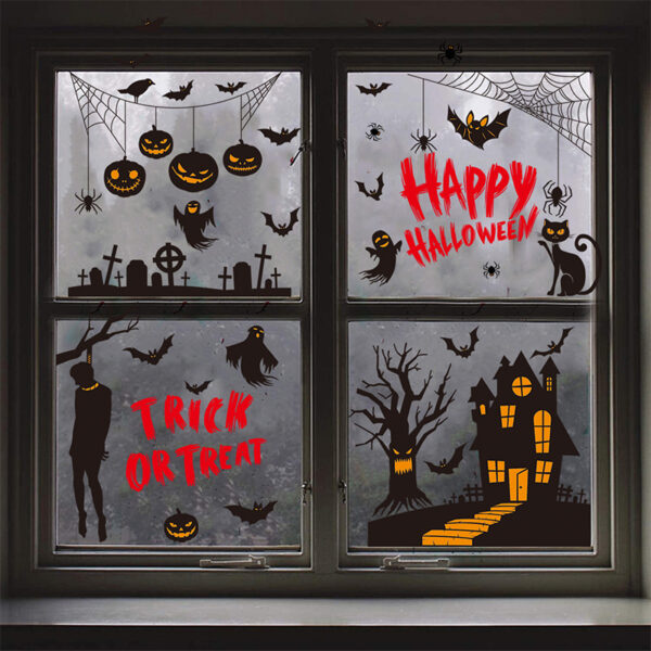 Halloween Trick or Treat Customizable Static Window Clings