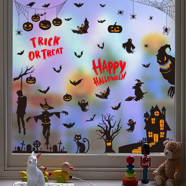 Halloween Trick or Treat Customizable Static Window Clings