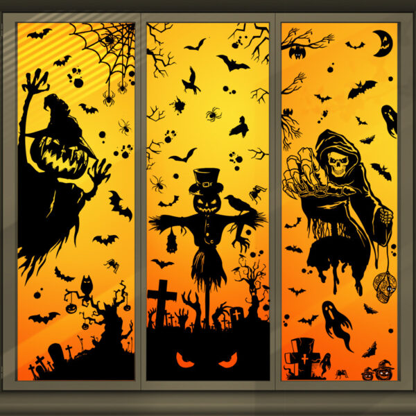 Halloween Scary Scarecrow Static Window Clings