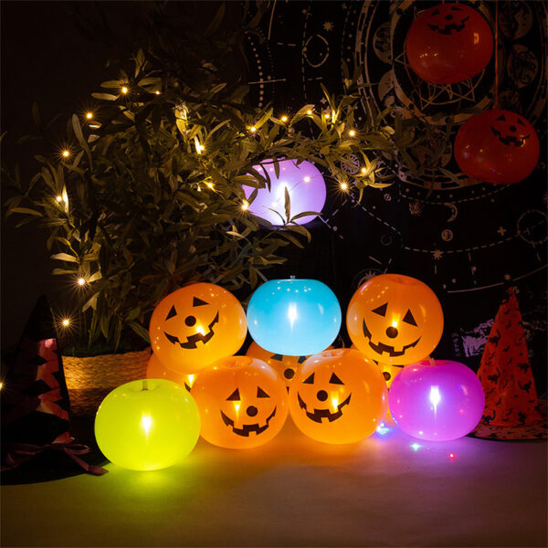 Halloween Glow-in-the-Dark Apple-Shaped Pumpkin Balloons