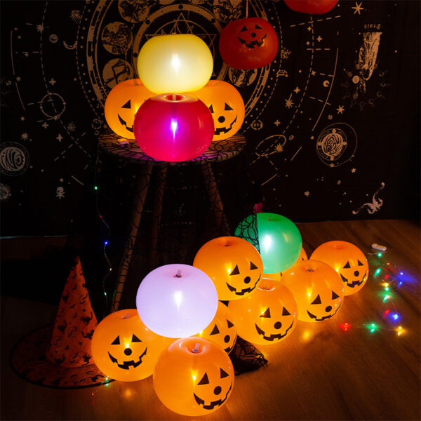 Halloween Glow-in-the-Dark Apple-Shaped Pumpkin Balloons