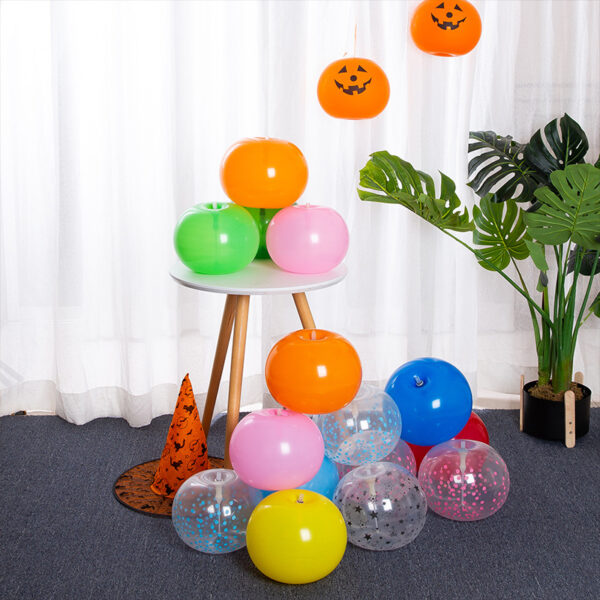 Halloween Glow-in-the-Dark Apple-Shaped Pumpkin Balloons