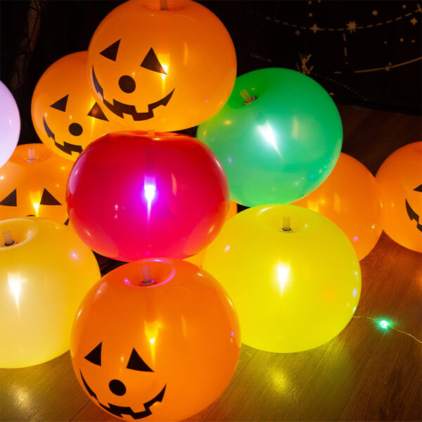 Halloween Glow-in-the-Dark Apple-Shaped Pumpkin Balloons