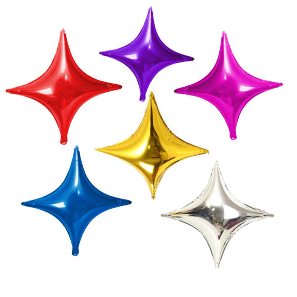 10-Inch Four-Point Star Foil Balloons