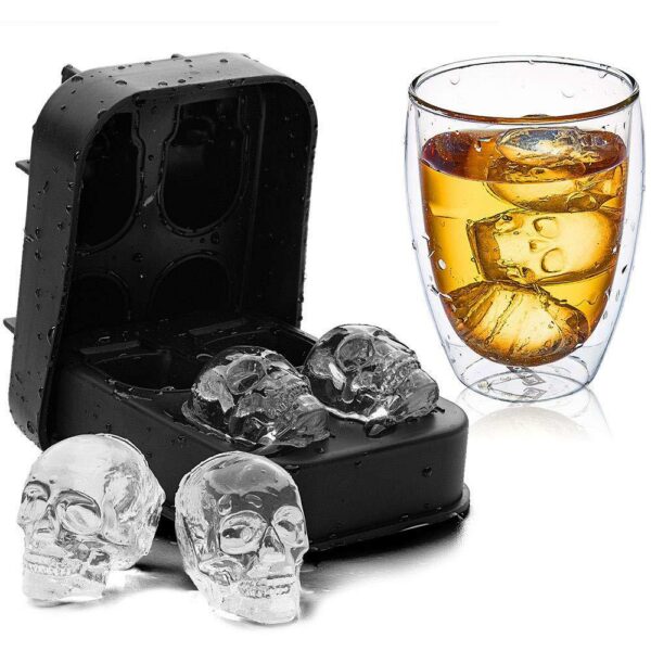 Halloween Four-Cavity Skull Ice Cube Mold