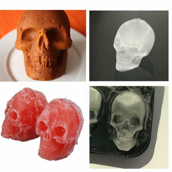 Halloween Four-Cavity Skull Ice Cube Mold