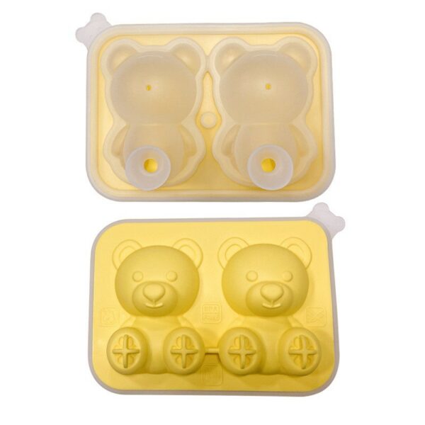 Two-Cavity Food-Grade Silicone Bear Ice Cube Mold