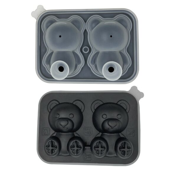 Two-Cavity Food-Grade Silicone Bear Ice Cube Mold