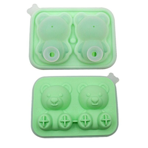 Two-Cavity Food-Grade Silicone Bear Ice Cube Mold