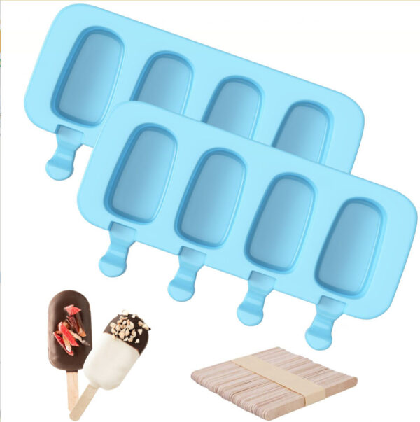 Four-Cavity Silicone Oval Popsicle Mold