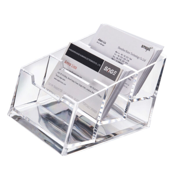 Transparent Triple-Layer Plastic Business Card Holder