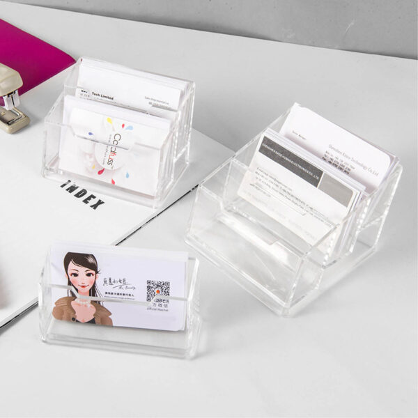 Transparent Triple-Layer Plastic Business Card Holder