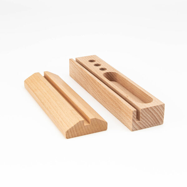 Wooden Based Desktop Postcard and Business Card Holder