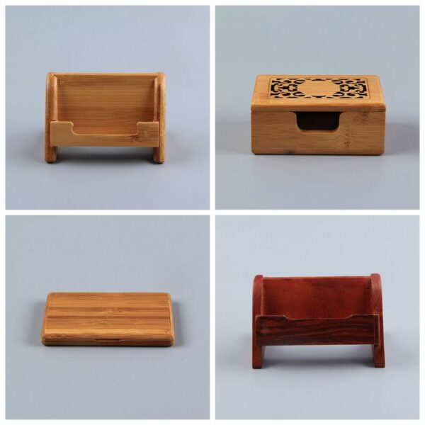 Bamboo Business Card Box Card Holder