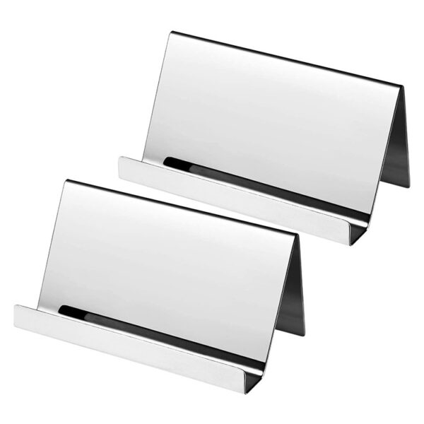 V-Shaped 304 Stainless Steel Desktop Business Card Holder