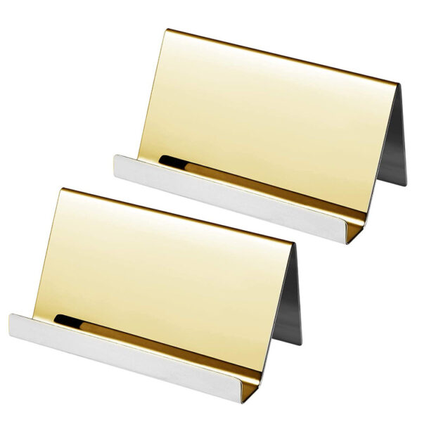 V-Shaped 304 Stainless Steel Desktop Business Card Holder