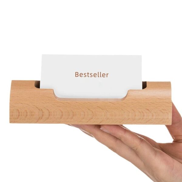 Arc-shaped Wooden Business Card Holder