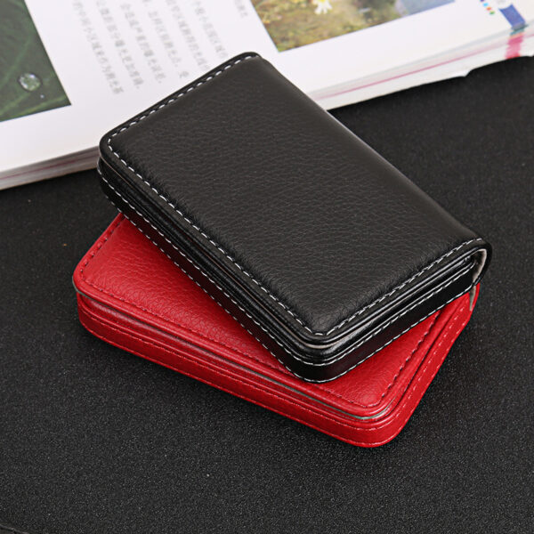 PU Magnetic Portable Business Card Holder