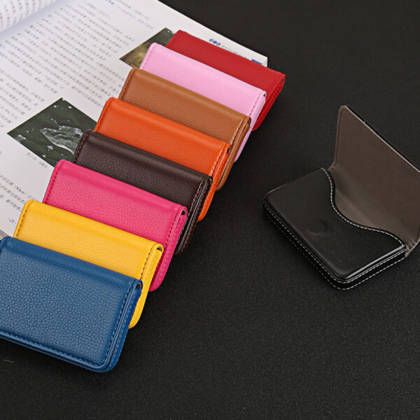 PU Magnetic Portable Business Card Holder