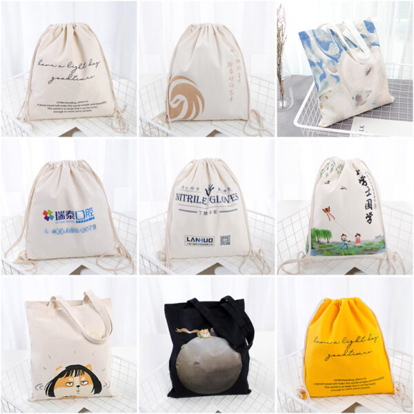 Eco-Friendly Drawstring Canvas Tote Bag