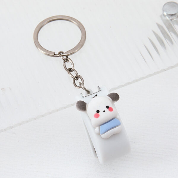 Cartoon White Dog Mini Stapler with Keychain