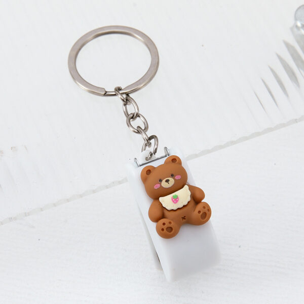 Cartoon Bear Mini Stapler with Keychain