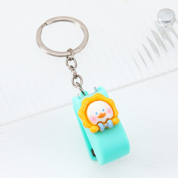 Cartoon Blue Duck Mini Stapler with Keychain