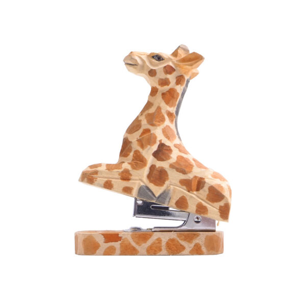 Hand-Carved Wooden Giraffe Stapler