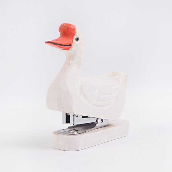 Hand-Carved Wooden Goose Stapler