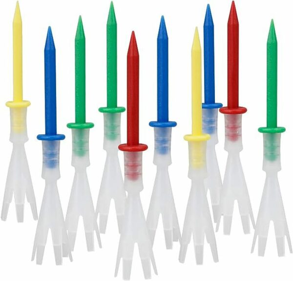 PVC Multi-Color Six-Prong Golf Tees