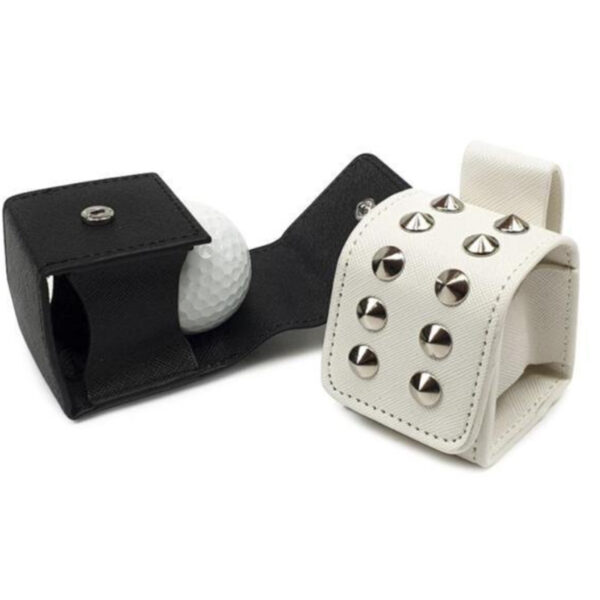 PU Single Golf Ball Pouch with Button Closure