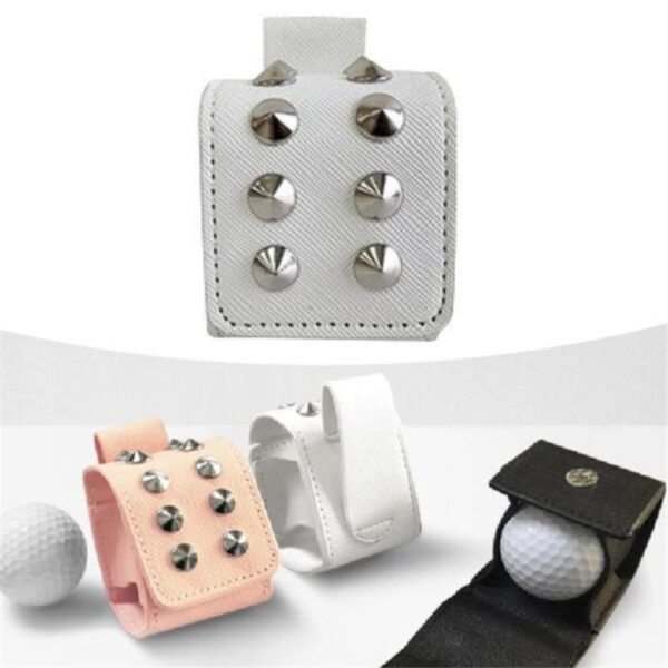 PU Single Golf Ball Pouch with Button Closure