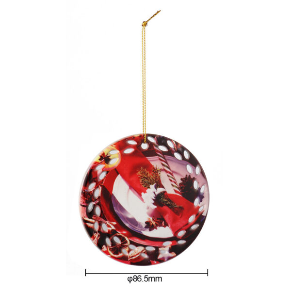 Round Perforated Ceramic Christmas Ornament