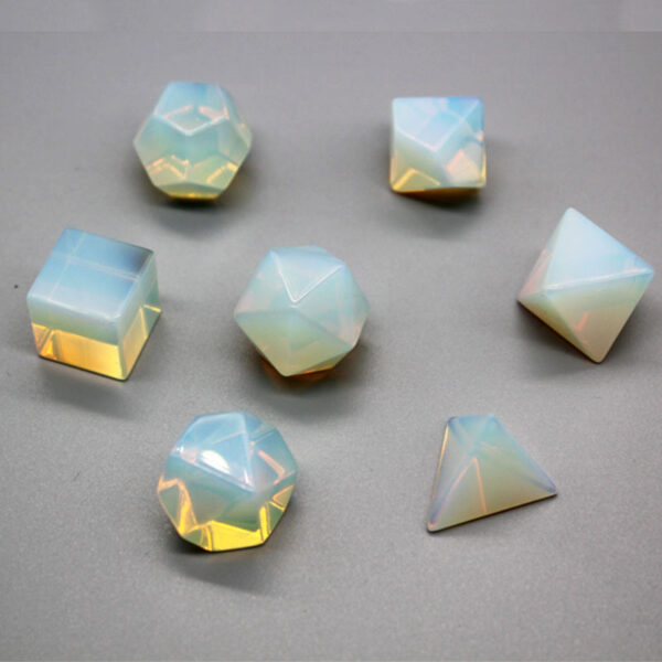 Customizable Opal DND Polyhedral Dice Set