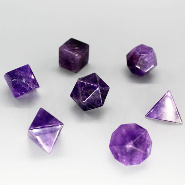 Customizable Amethyst DND Polyhedral Dice Set