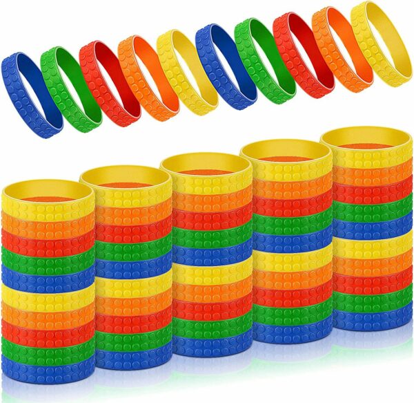 Multi-Color Building Block Silicone Wristband