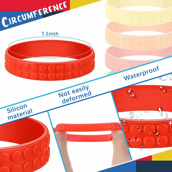 Multi-Color Building Block Silicone Wristband