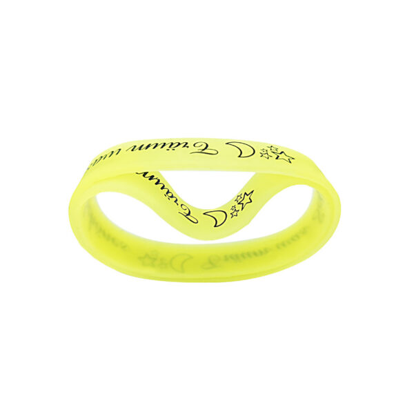 Fluorescent Pink Glow-in-the-Dark Silicone Wristband with Single-Color Printing