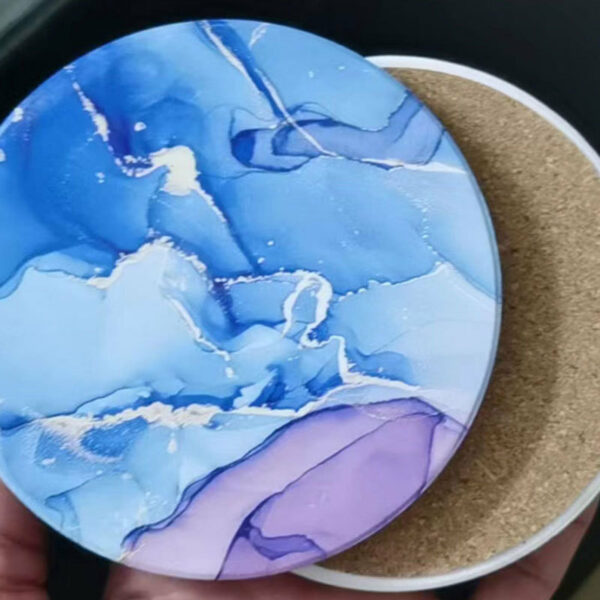 Digitally Printed Round Diatomaceous Earth Coaster