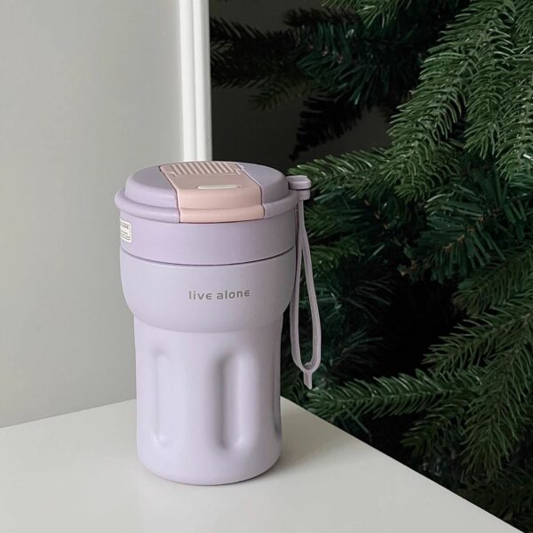 Fashionable 12oz Insulated Coffee Cup with Straw