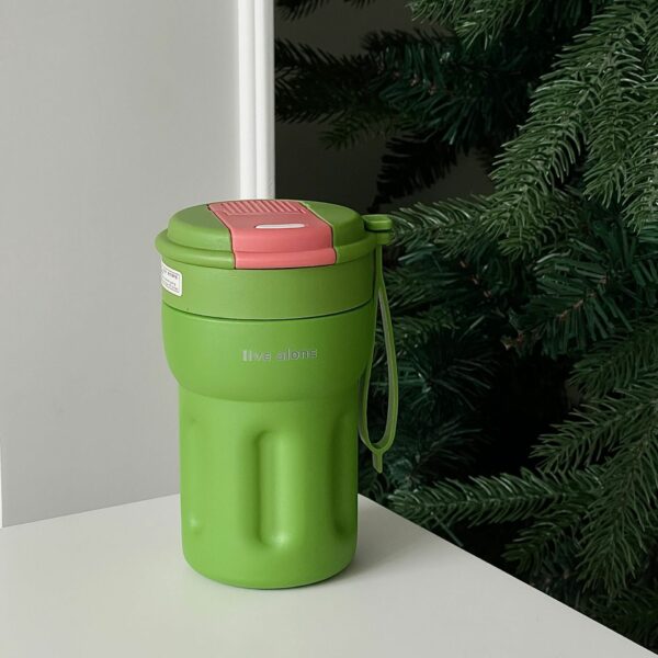 Fashionable 12oz Insulated Coffee Cup with Straw