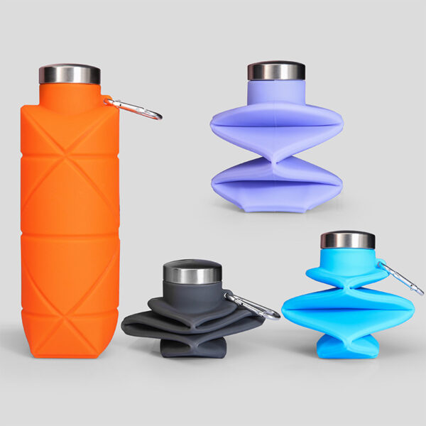 Silicone Foldable Sports 23oz Water Bottle