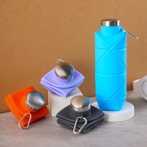 Silicone Foldable Sports 23oz Water Bottle